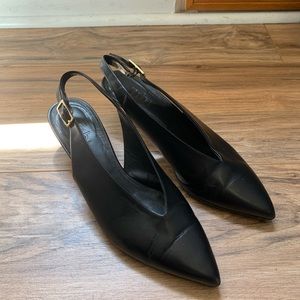 Tibi Lia leather slingback kitten heels